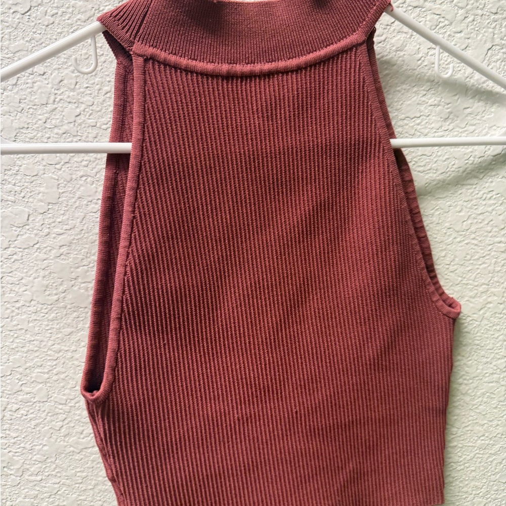 Babaton Dusty Rose Ribbed Tank Top - Picture 2 of 4